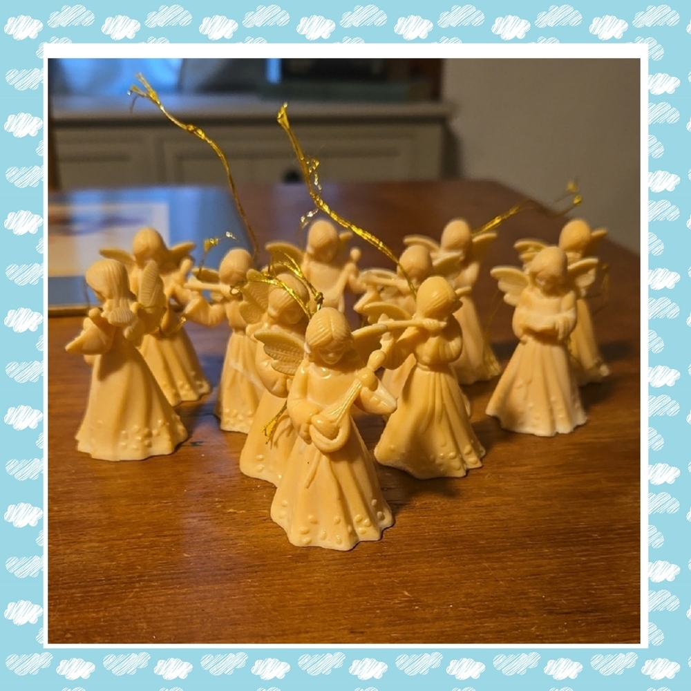 Set of 11 vintage angel ornaments